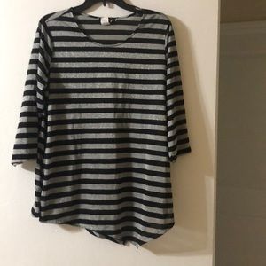 Black and shiny Silver Cocomo Woman Blouse. Very fancy blouse.